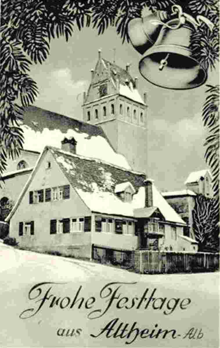 Altheim. Panorama von Kirche