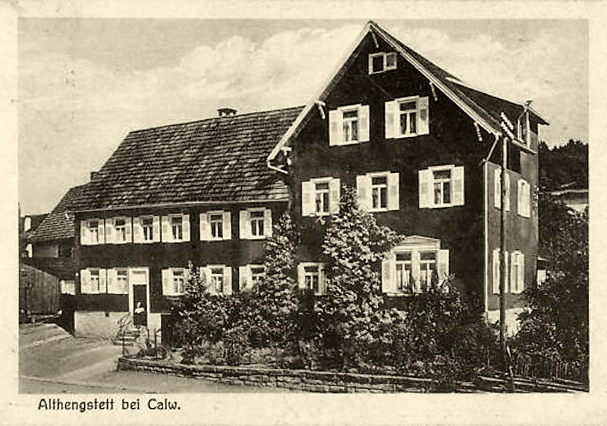 Althengstett. Gasthof und Pension zur Traube, Besitzer Ernst Wohlgemuth, 1923