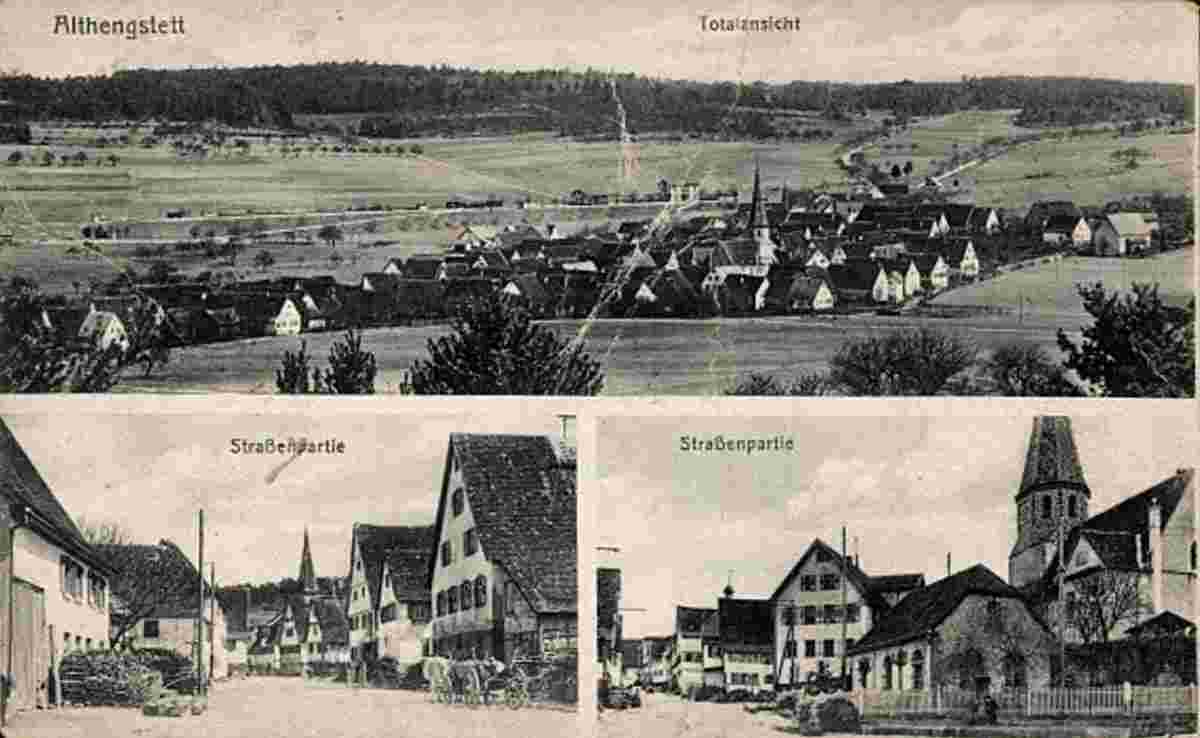Althengstett. Panorama von Straßen, 1920