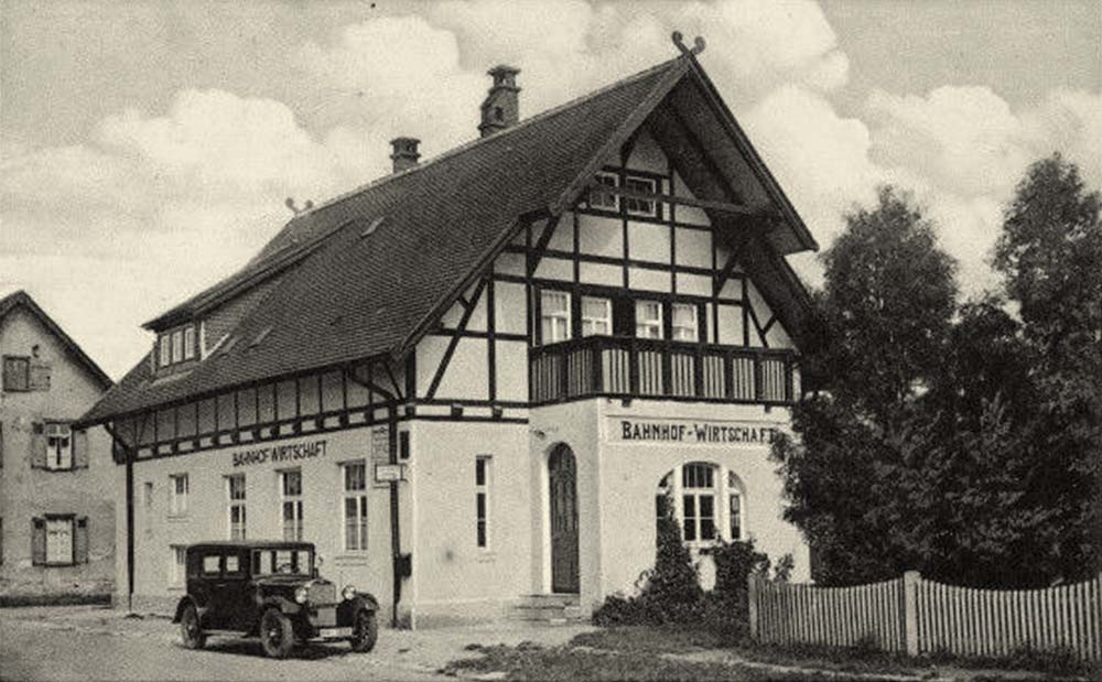 Amstetten. Bahnhofswirtschaft von Heinrich Straub, Auto, 1941