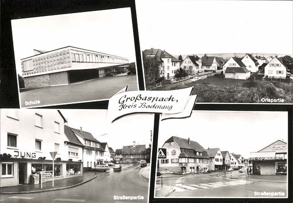 Aspach (bei Backnang). Grossaspach - Co-op Markt, Schule, Dorfstrassen