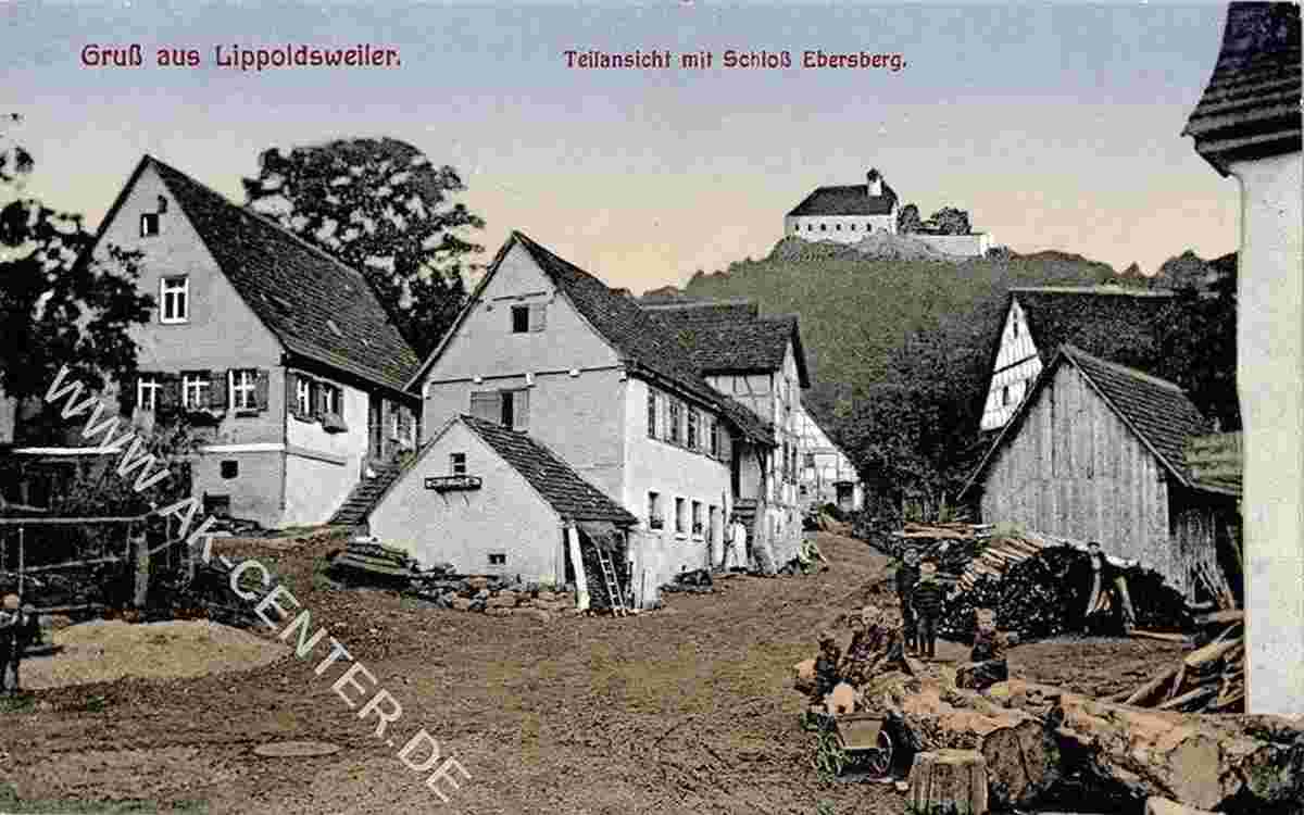 Auenwald. Lippoldsweiler - Panorama von Dorf