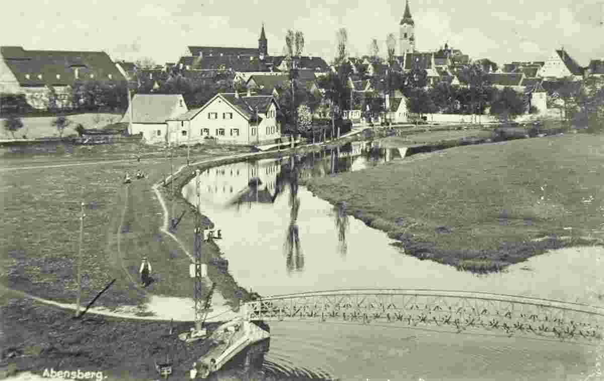 Panorama von Abensberg, um 1940
