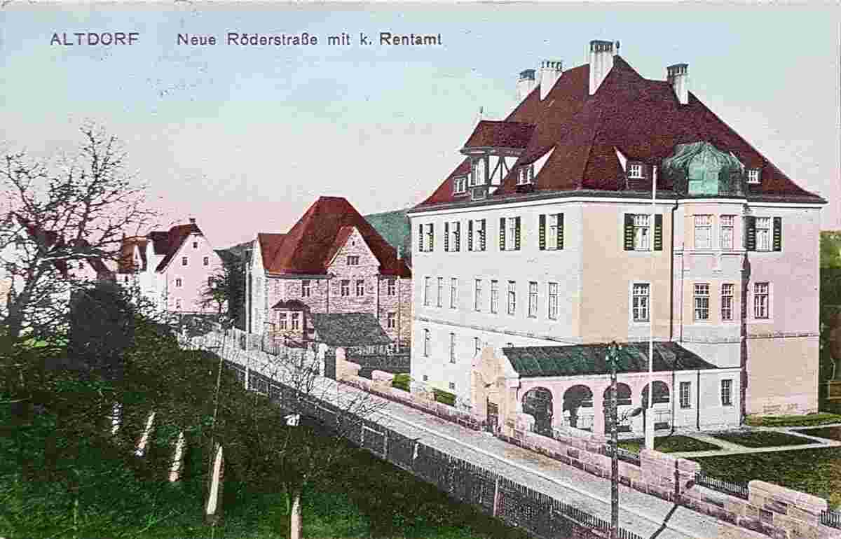 Altdorf bei Nürnberg. Neue Röderstraße mit Rentamt, 1913
