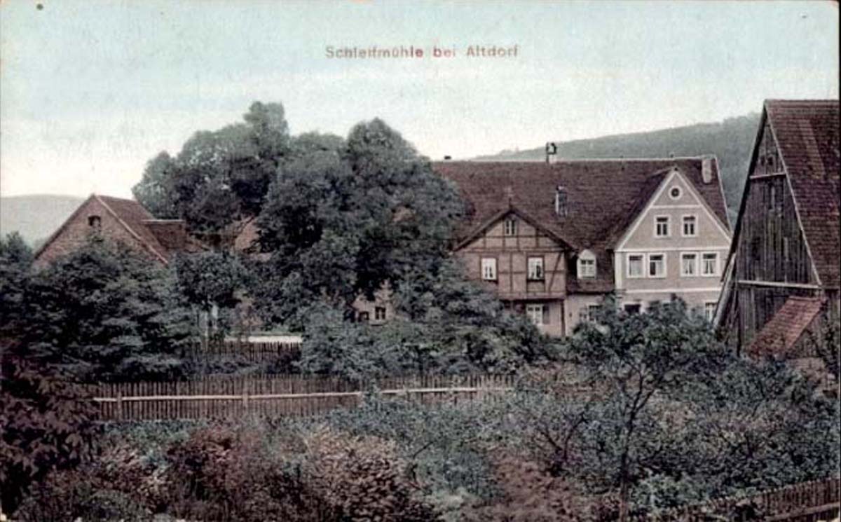 Altdorf bei Nürnberg. Schleifmühle, Fachwerkhaus