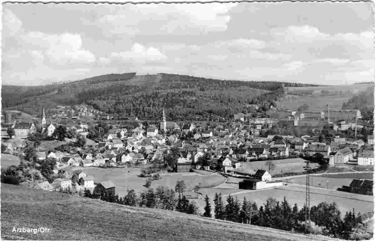 Arzberg. Panorama der Stadt, 1956
