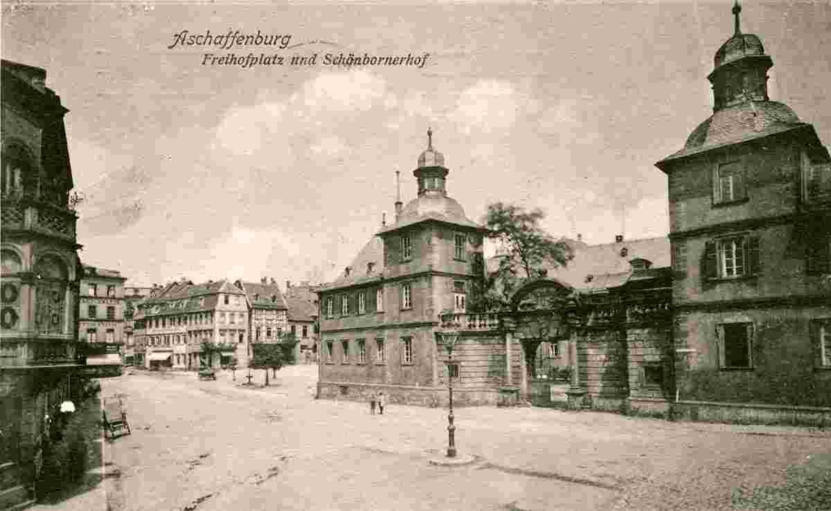 Aschaffenburg. Freihofplatz und Schönbornerhof, 1913