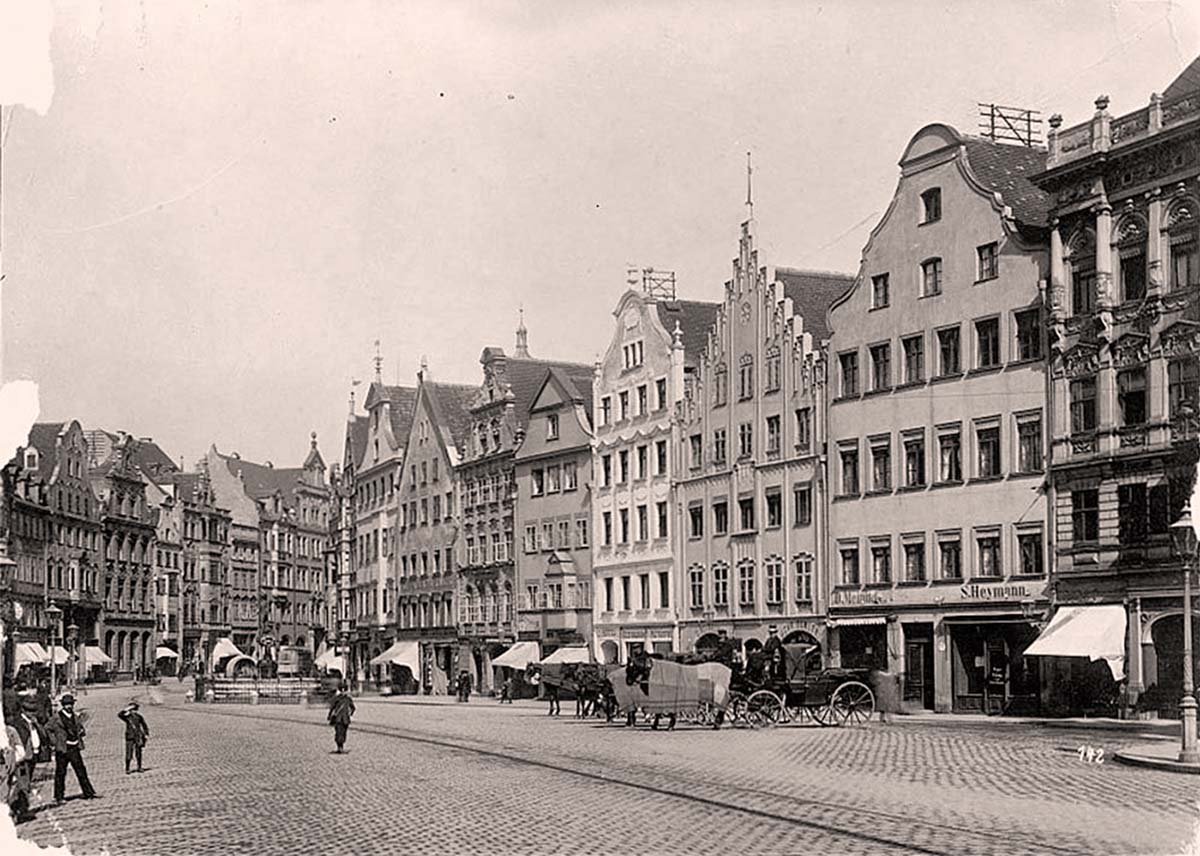 Augsburg. Maximilianstraße mit Mercury-Brunnen, zwischen 1909 und 1920