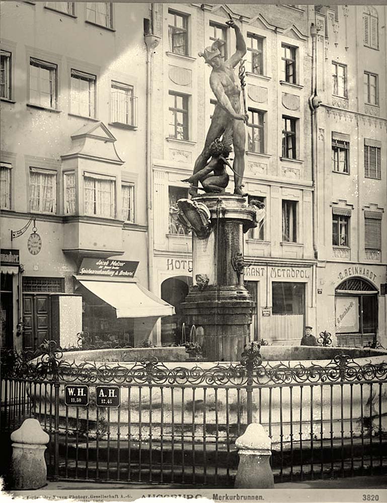 Augsburg. Mercurybrunnen, zwischen 1909 und 1920