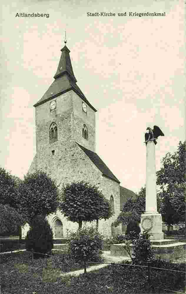 Altlandsberg. Stadtkirche und Kriegerdenkmal