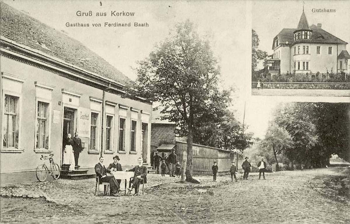Angermünde. Kerkow - Gasthaus von Ferdinand Baath, Gutshaus, 1909