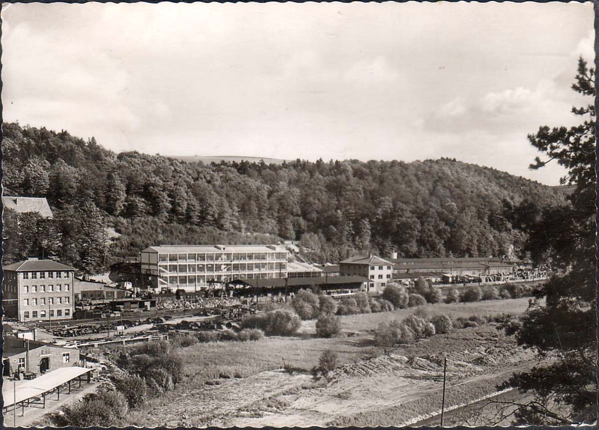 Aarbergen. Michelbach - Teilansicht mit Bahnhof, 1960