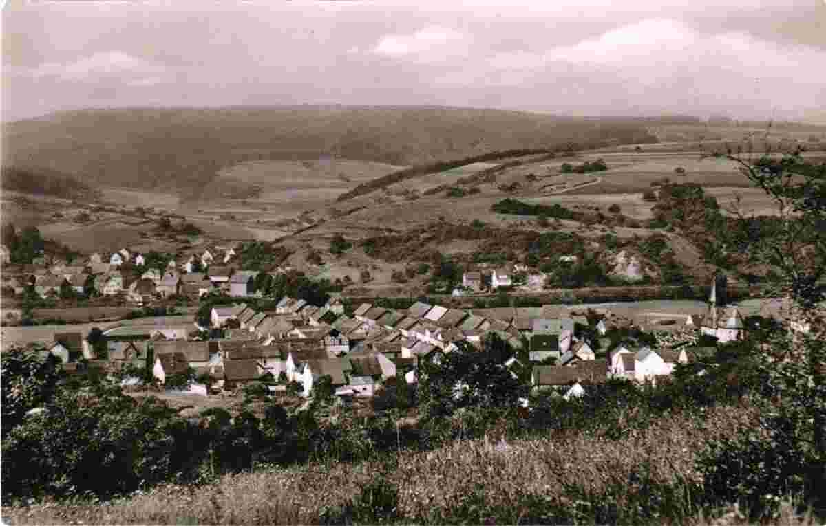Aarbergen. Rückershausen - Blick auf Dorf, 1960