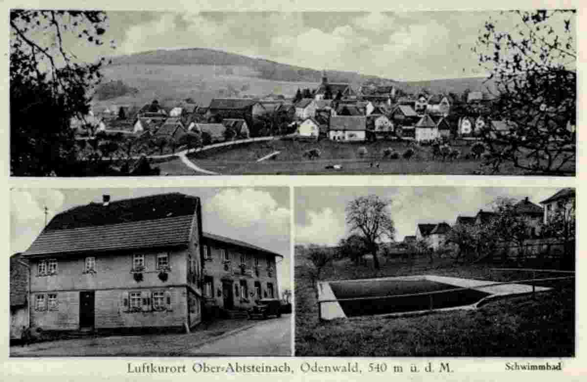 Abtsteinach. Gesamtansicht, Gasthaus 'zur Rose', Schwimmbad, 1941