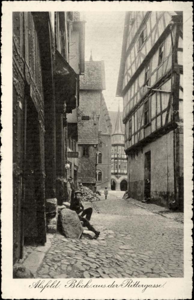 Alsfeld. Rittergasse, Kinder, Wohnhaus, 1918