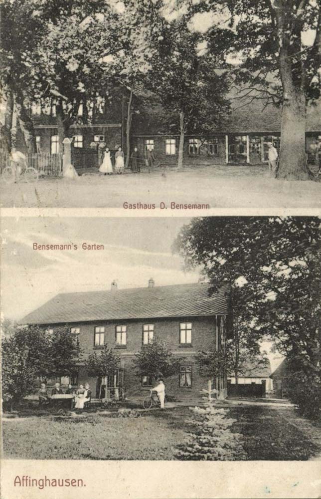 Affinghausen. Gasthaus D. Bensemann, Garten, 1910