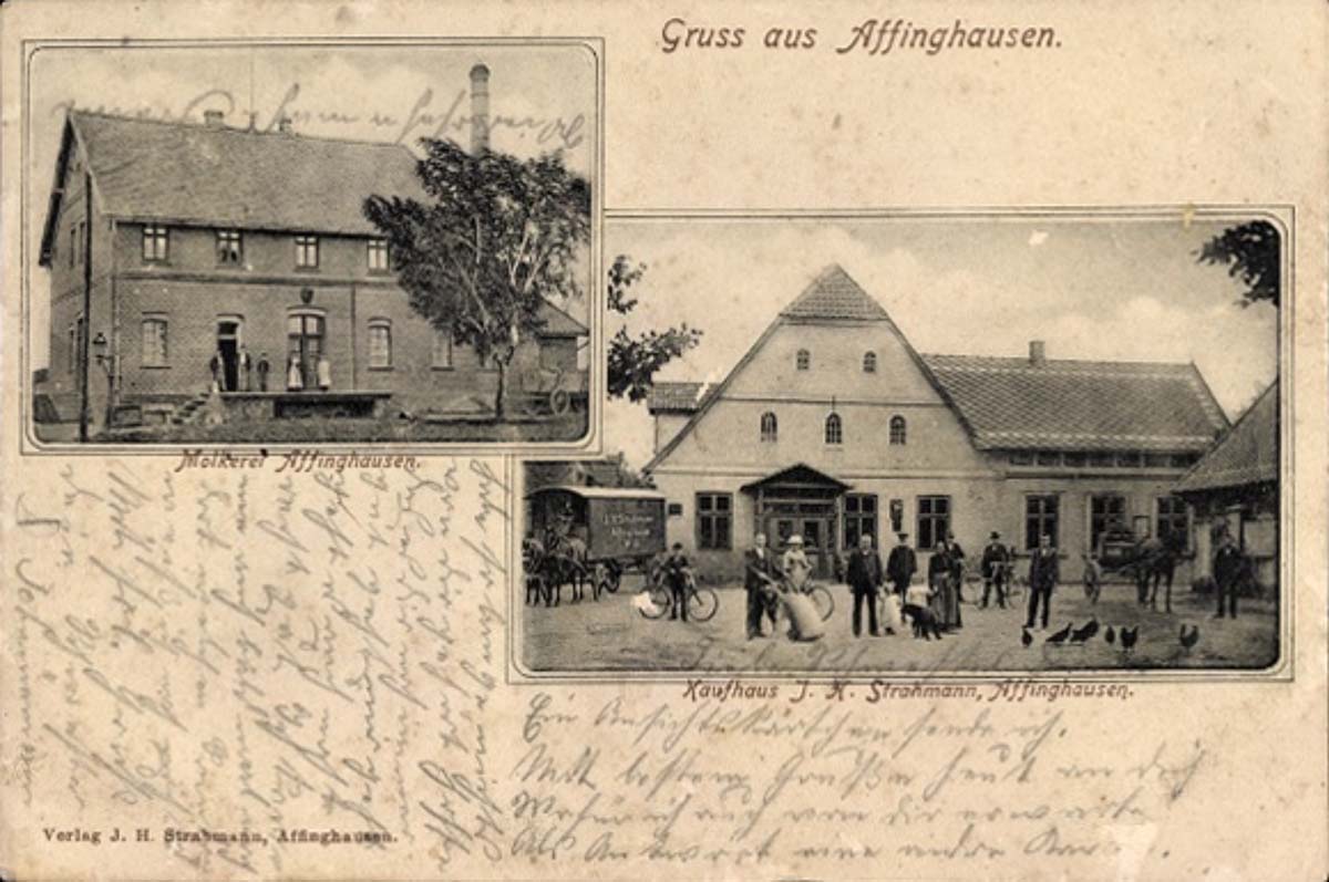 Affinghausen. Molkerei, Kaufhaus J.H. Strahmann