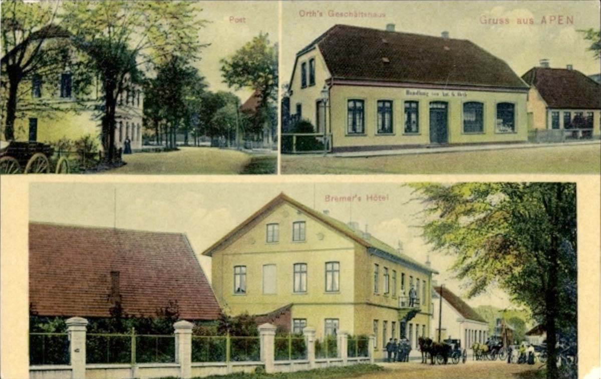 Apen. Post, Orth's Geschäftshaus, Bremer's Hotel, 1915