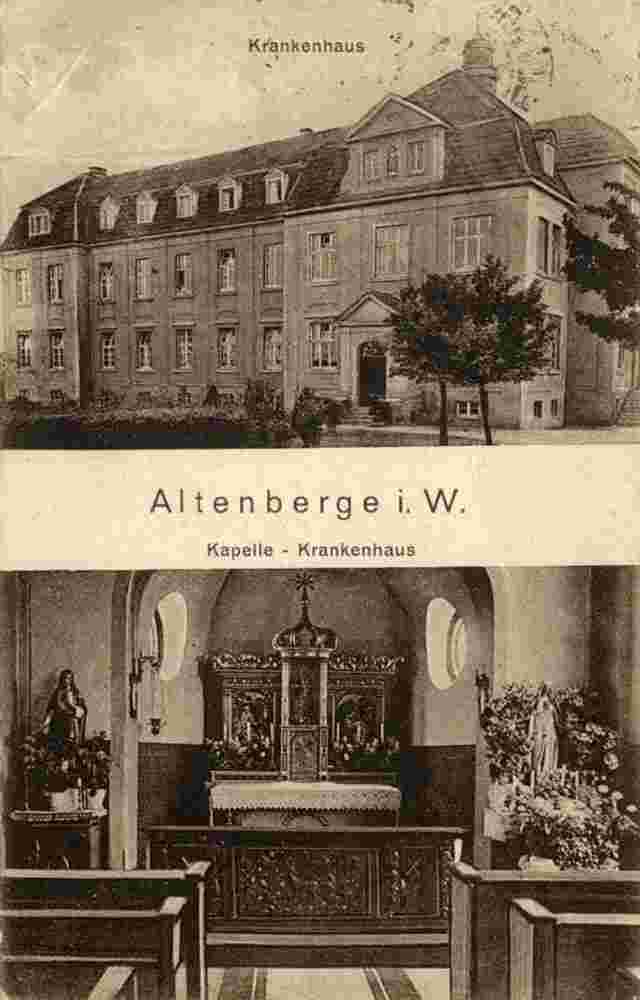 Altenberge. Krankenhaus und Kapelle, um 1910