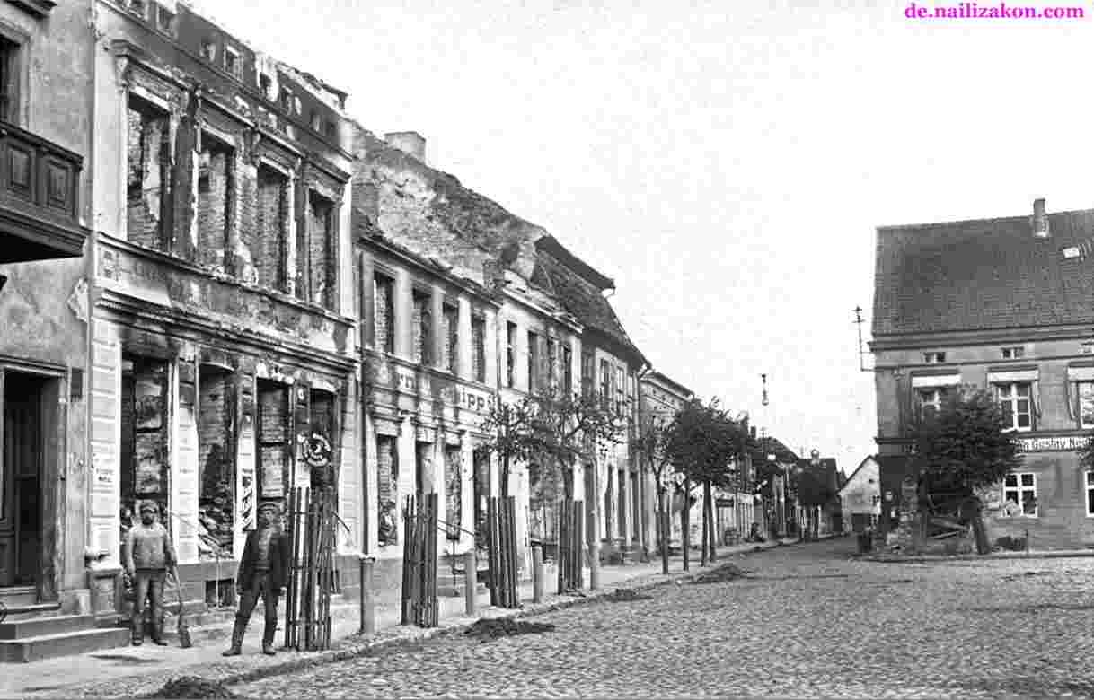 Allenburg. Ruinen auf dem Marktplatz, 1914-1918