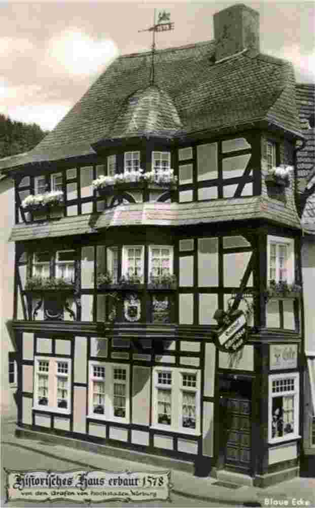 Adenau. Historisches Haus 'Blaue Ecke' erbaut 1578