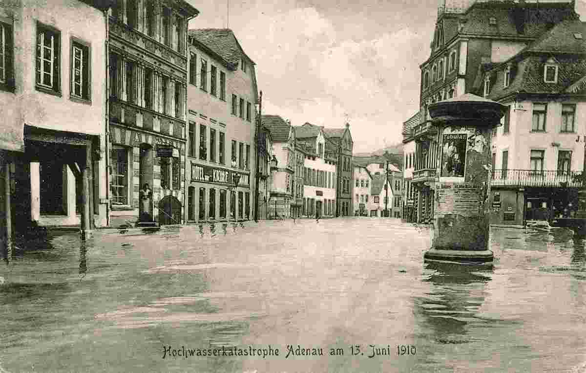 Adenau. Hochwasserkatastrophe am 13 Juni 1910