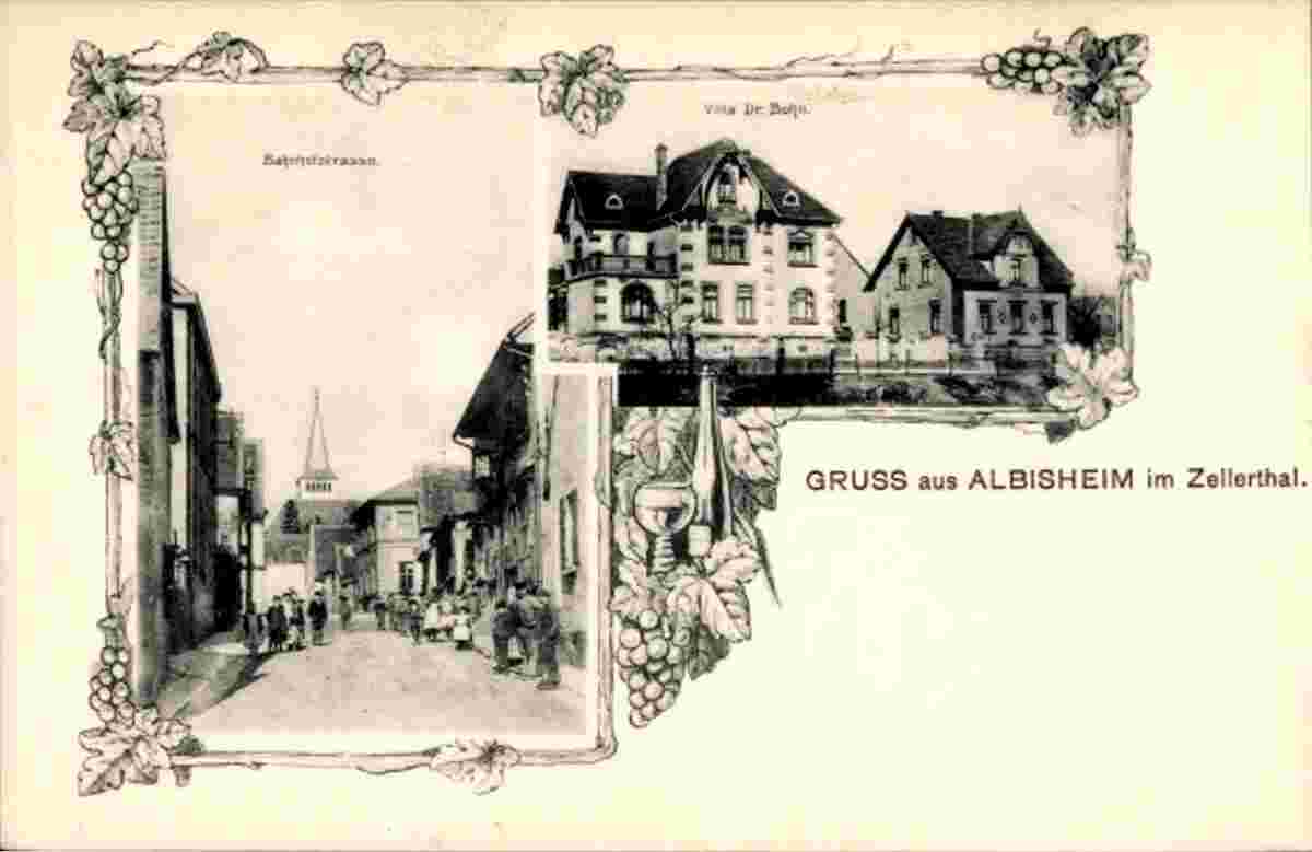 Albisheim (Pfrimm). Blick in die Bahnhofstraße, Villa Dr. Bohn