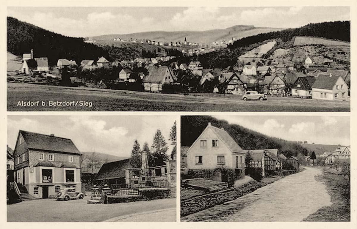Blick auf Alsdorf (Westerwald), Gemischtwarengeschäft von Otto Reeh