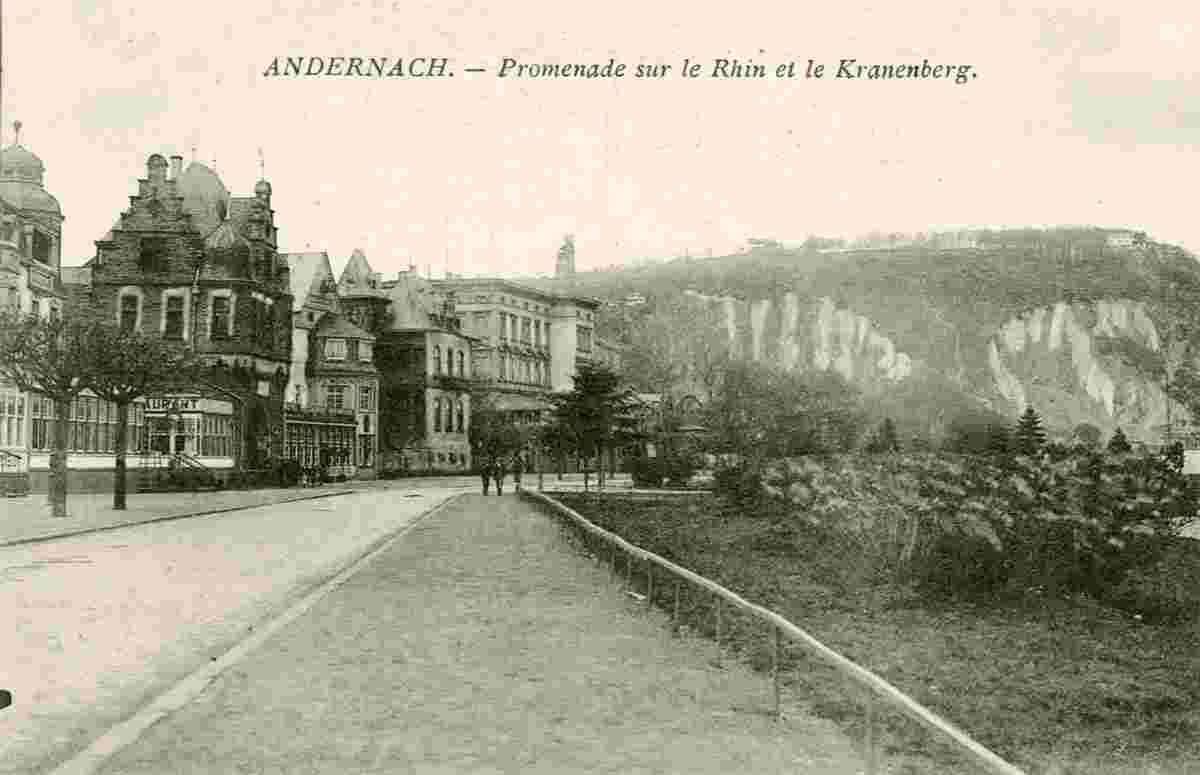 Andernach. An der Promenade Rhein, Krahnenberg