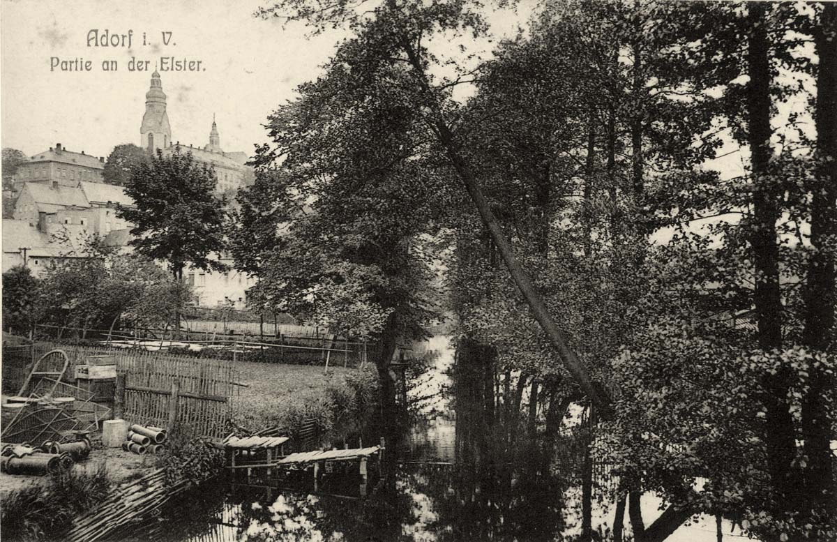 Adorf (Vogtlandkreis). An der Elster, 1907