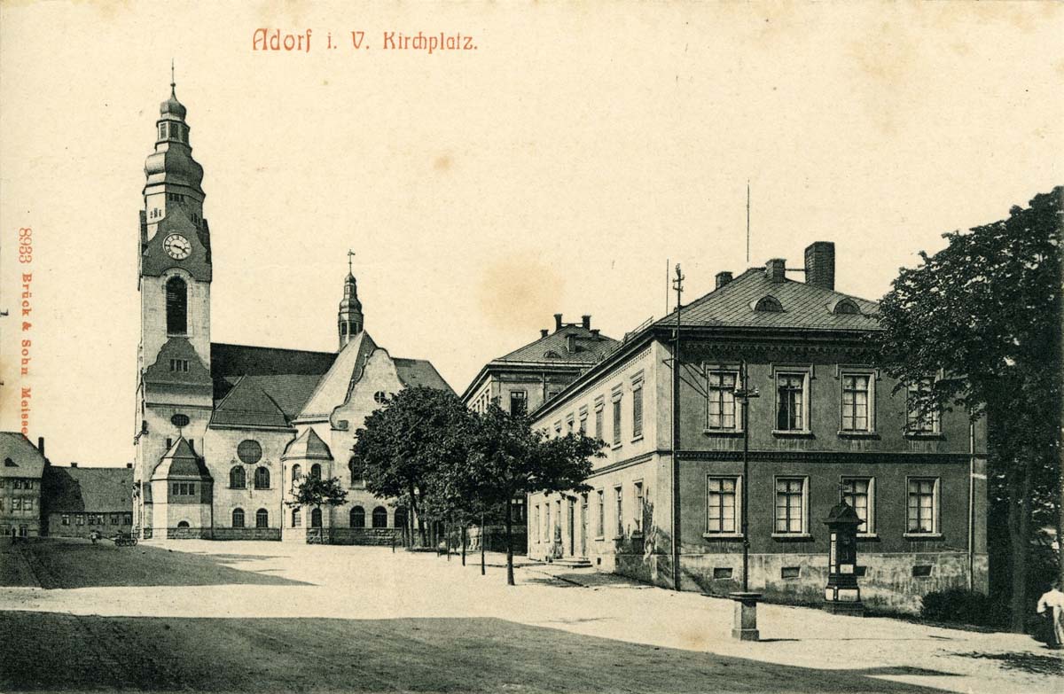 Adorf (Vogtlandkreis). Kirchplatz, 1907