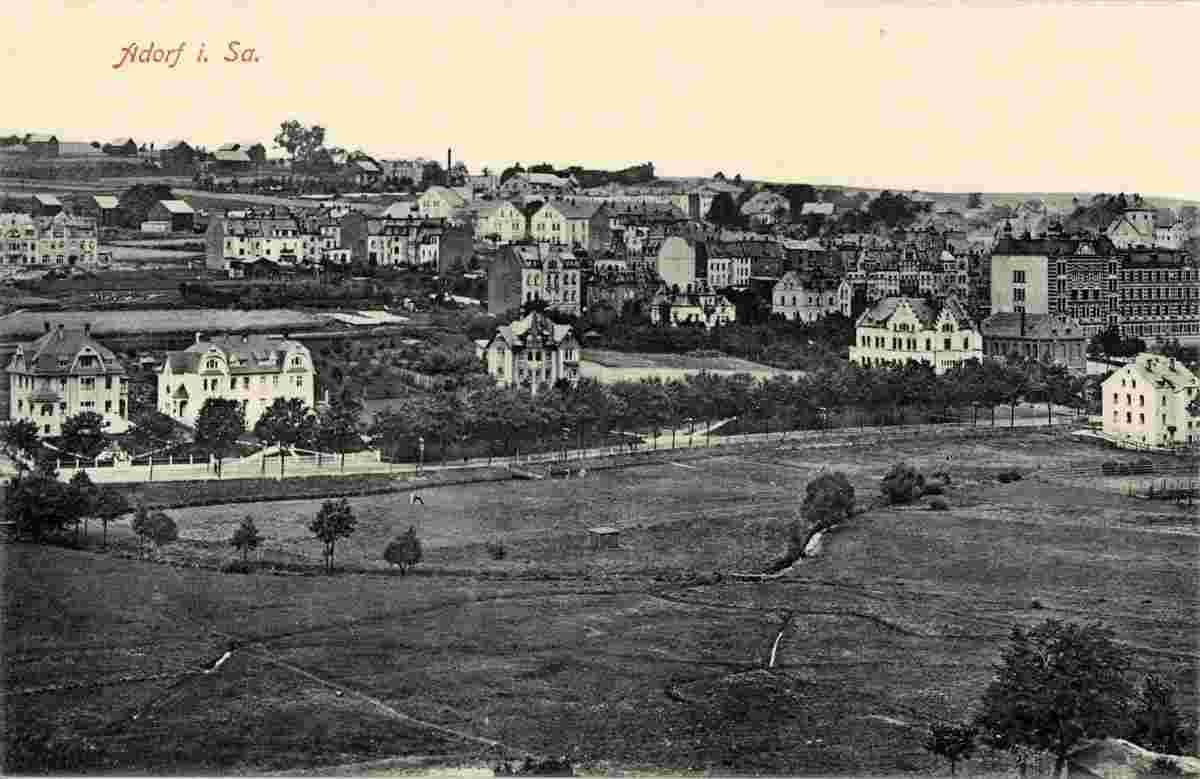 Adorf. Panorama der Stadt, 1913