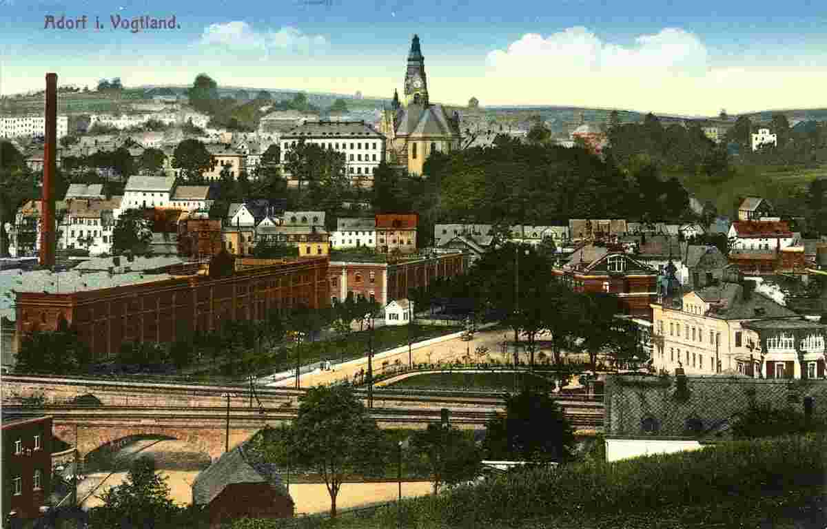 Adorf. Panorama der Stadt, 1914