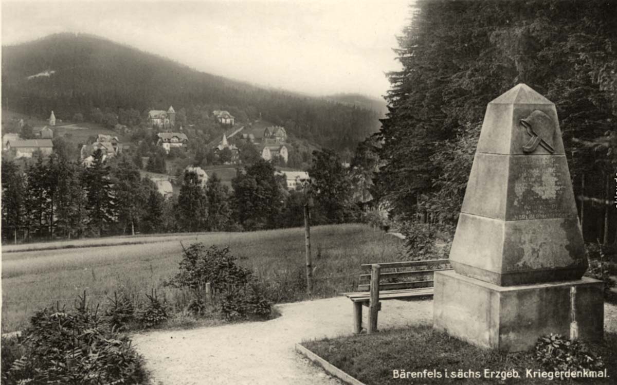 Altenberg (Erzgebirge). Bärenfels - Kriegerdenkmal, 1932
