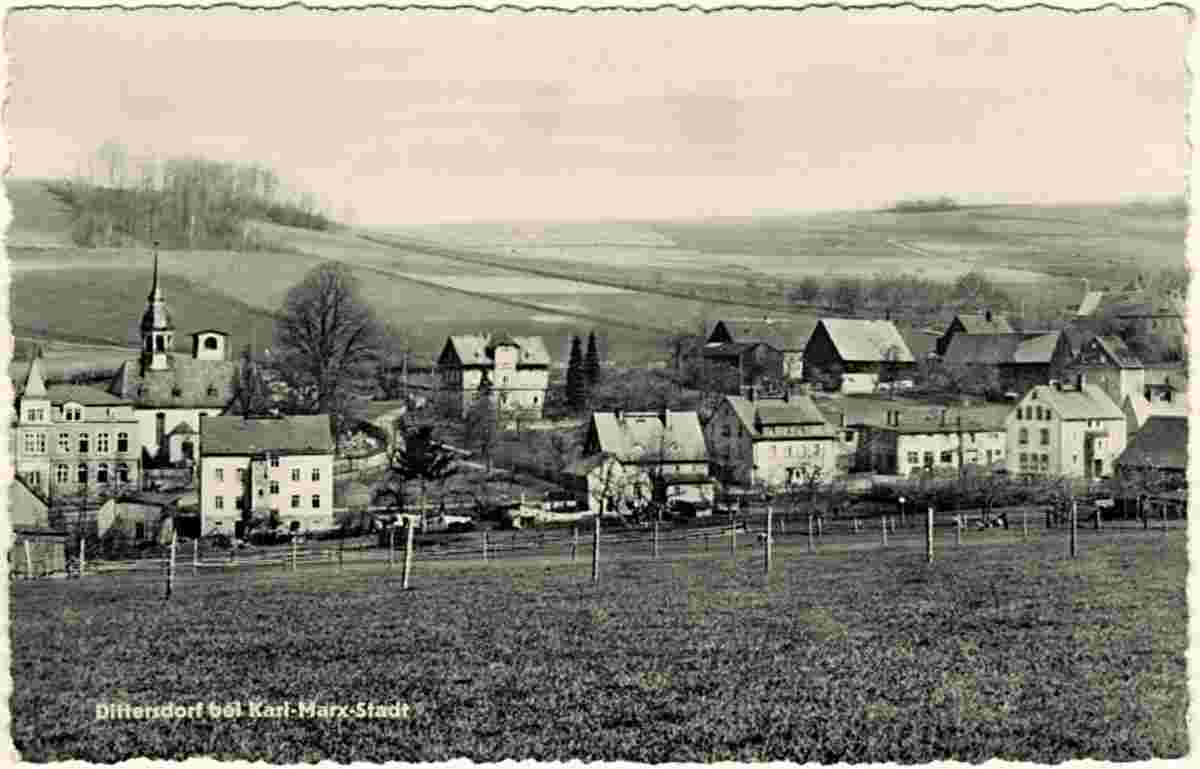 Amtsberg. Panorama von Dorf, 1957