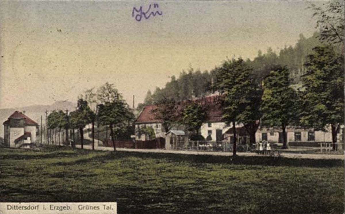 Amtsberg. Dittersdorf - Panorama von Wohnhäuser, 1922