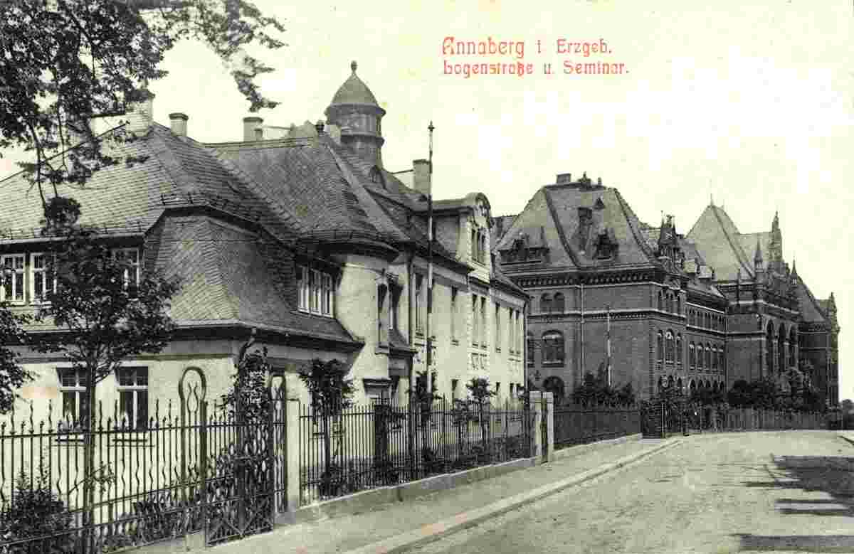 Annaberg-Buchholz. Logenstraße und Seminar, 1910