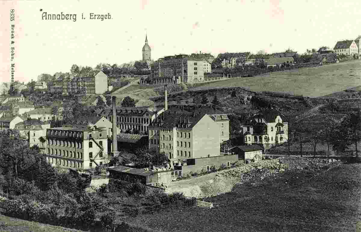 Annaberg-Buchholz. Panorama der Stadt, 1907