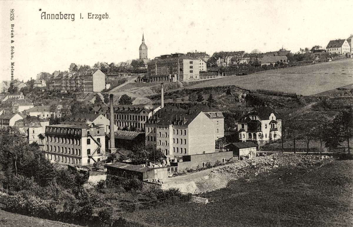 Annaberg-Buchholz. Annaberg - Panorama der Stadt, 1907