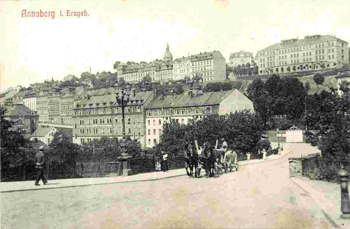 Annaberg-Buchholz. Panorama der Stadt und brücke, 1910