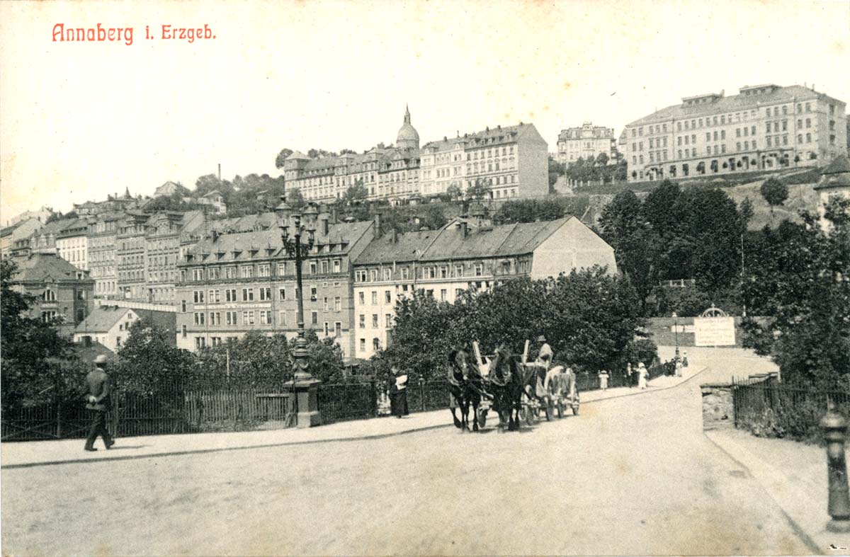 Annaberg-Buchholz. Annaberg - Panorama der Stadt und brücke, 1910