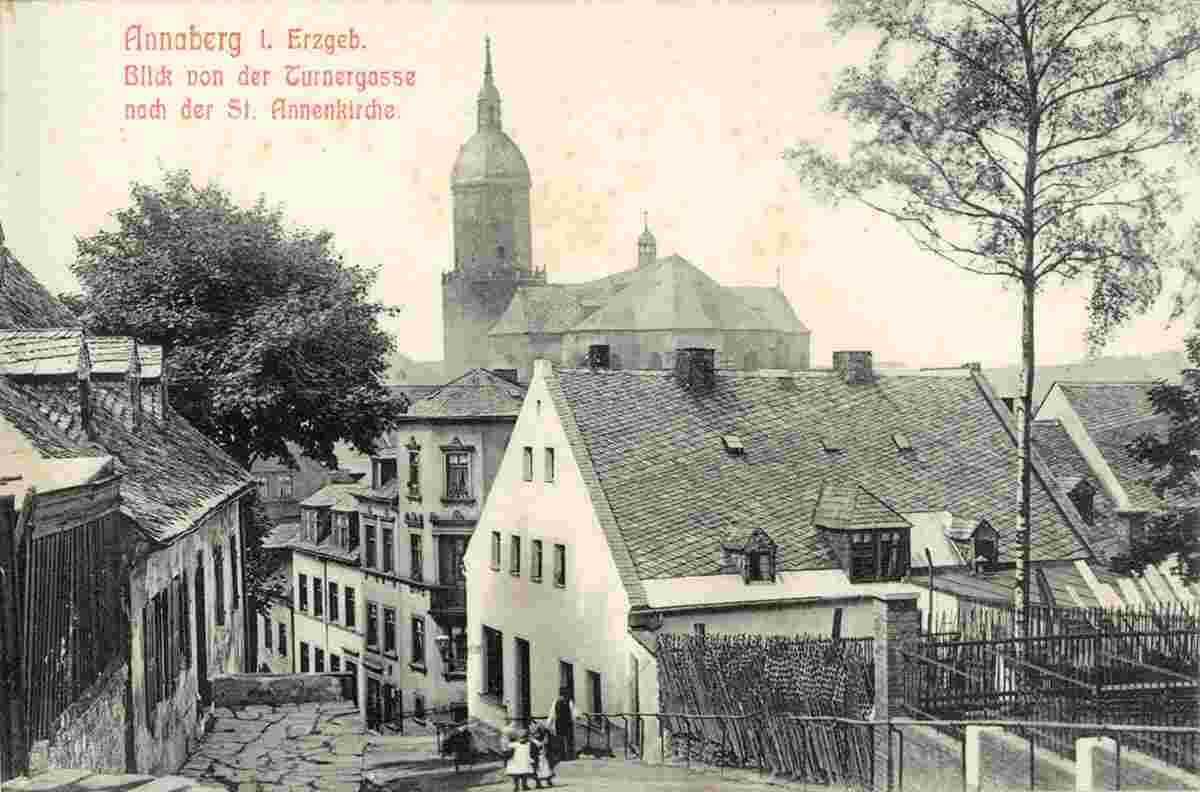 Annaberg-Buchholz. Panorama Turnergasse, 1910