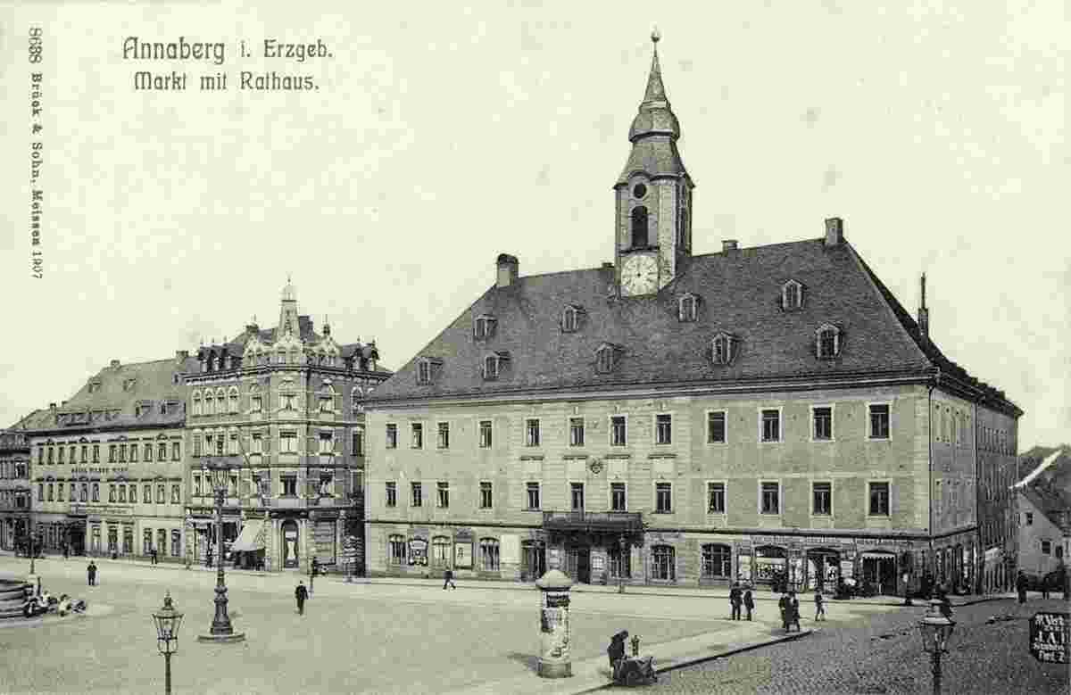 Annaberg-Buchholz. Rathaus am Marktplatz, 1907