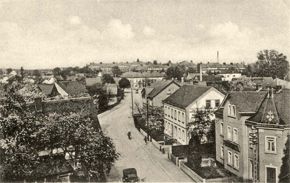 Arnsdorf. Panorama von Bahnhofstraße, 1942