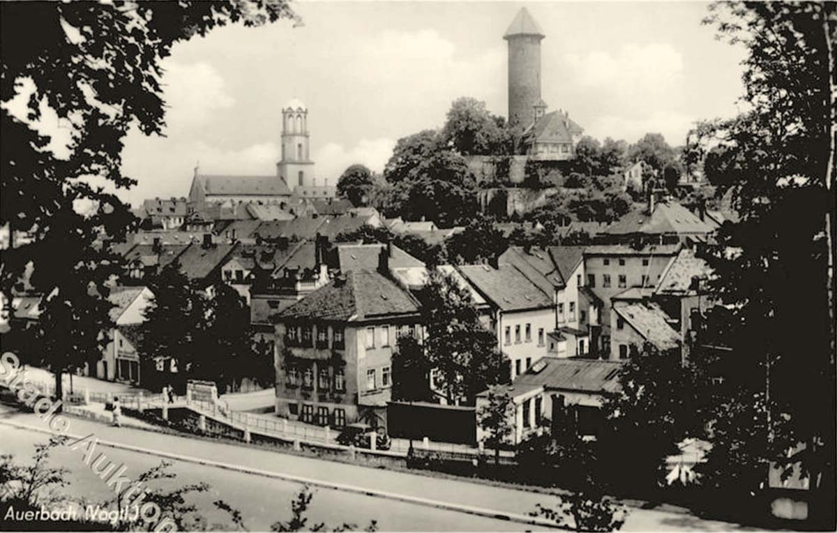 Panorama von Auerbach (Vogtl) mit Schloßturm
