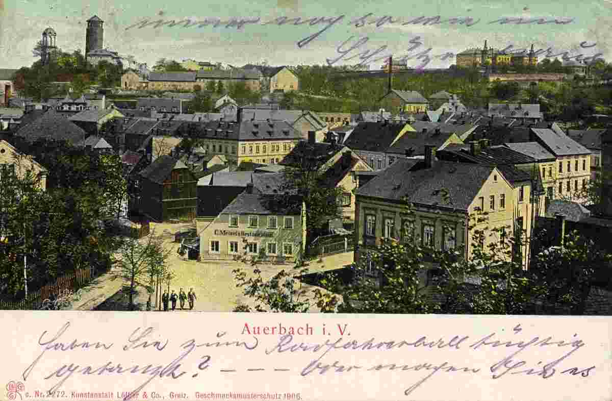 Auerbach. Panorama der Stadt, 1907