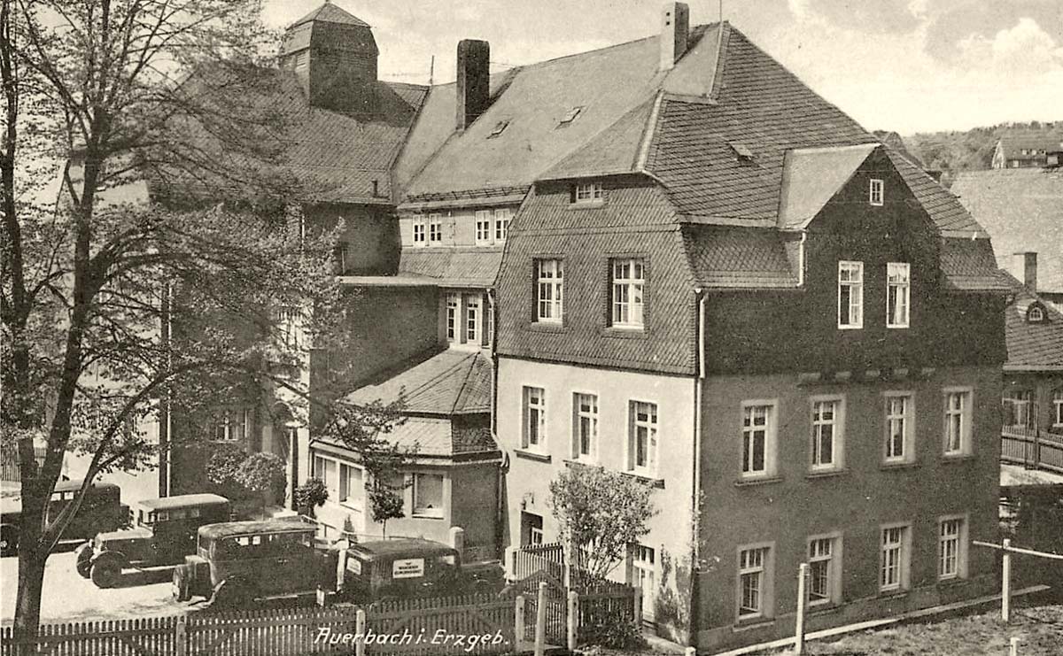 Auerbach (Erzgebirge). Gasthaus Post und Bahnhofshotel