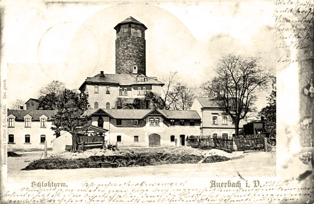 Auerbach (Erzgebirge). Panorama von Schloßturm, 1904