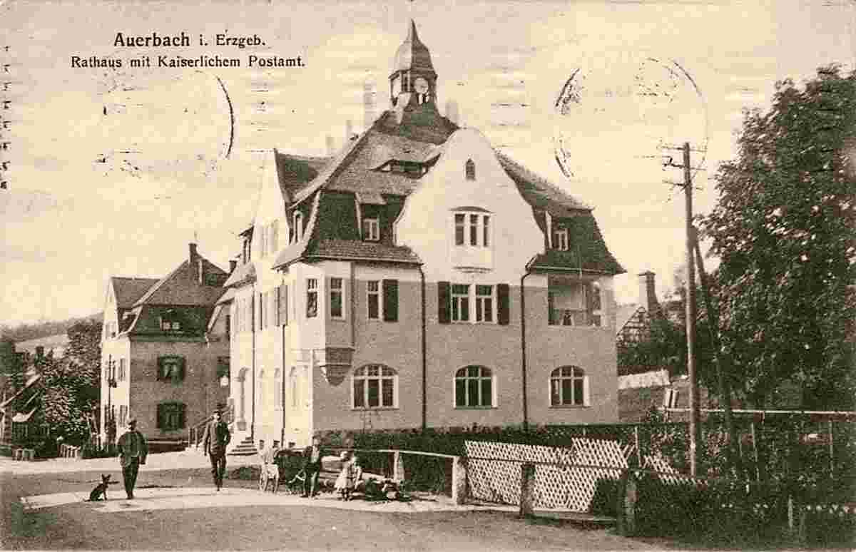 Auerbach. Rathaus mit Kaiserlichem Postamt