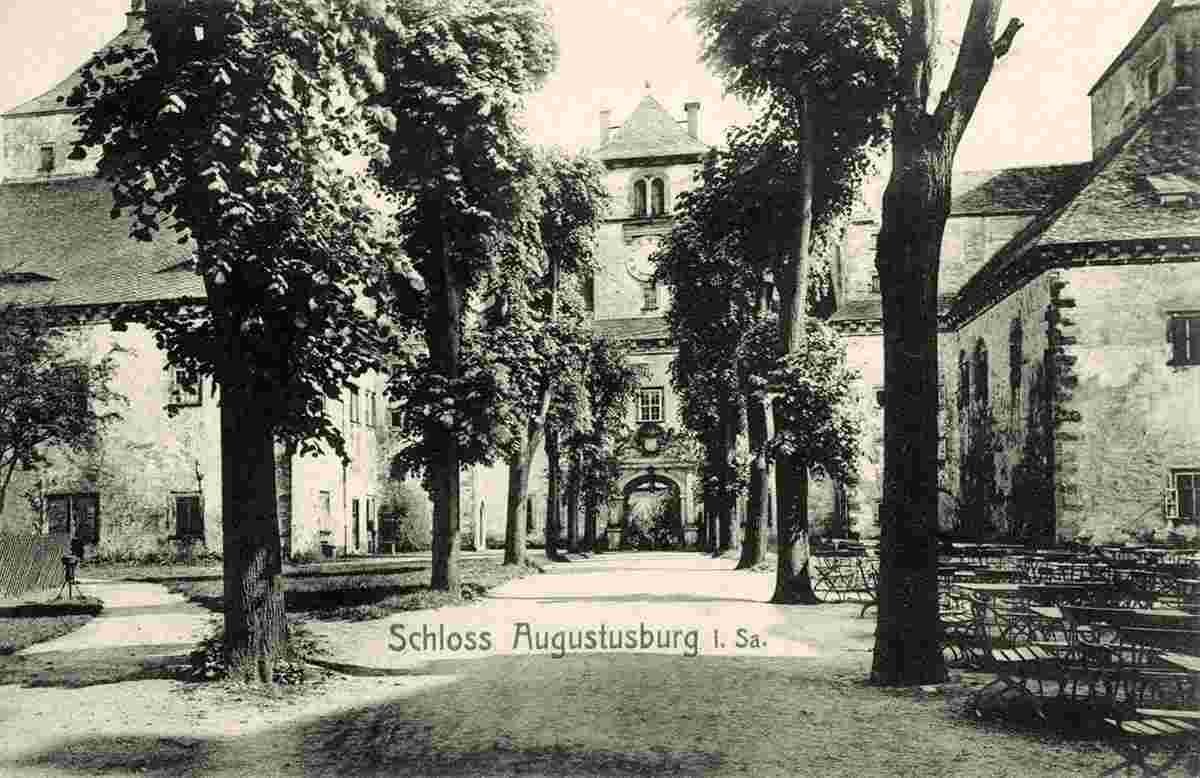 Augustusburg. Schloßallee mit Tor